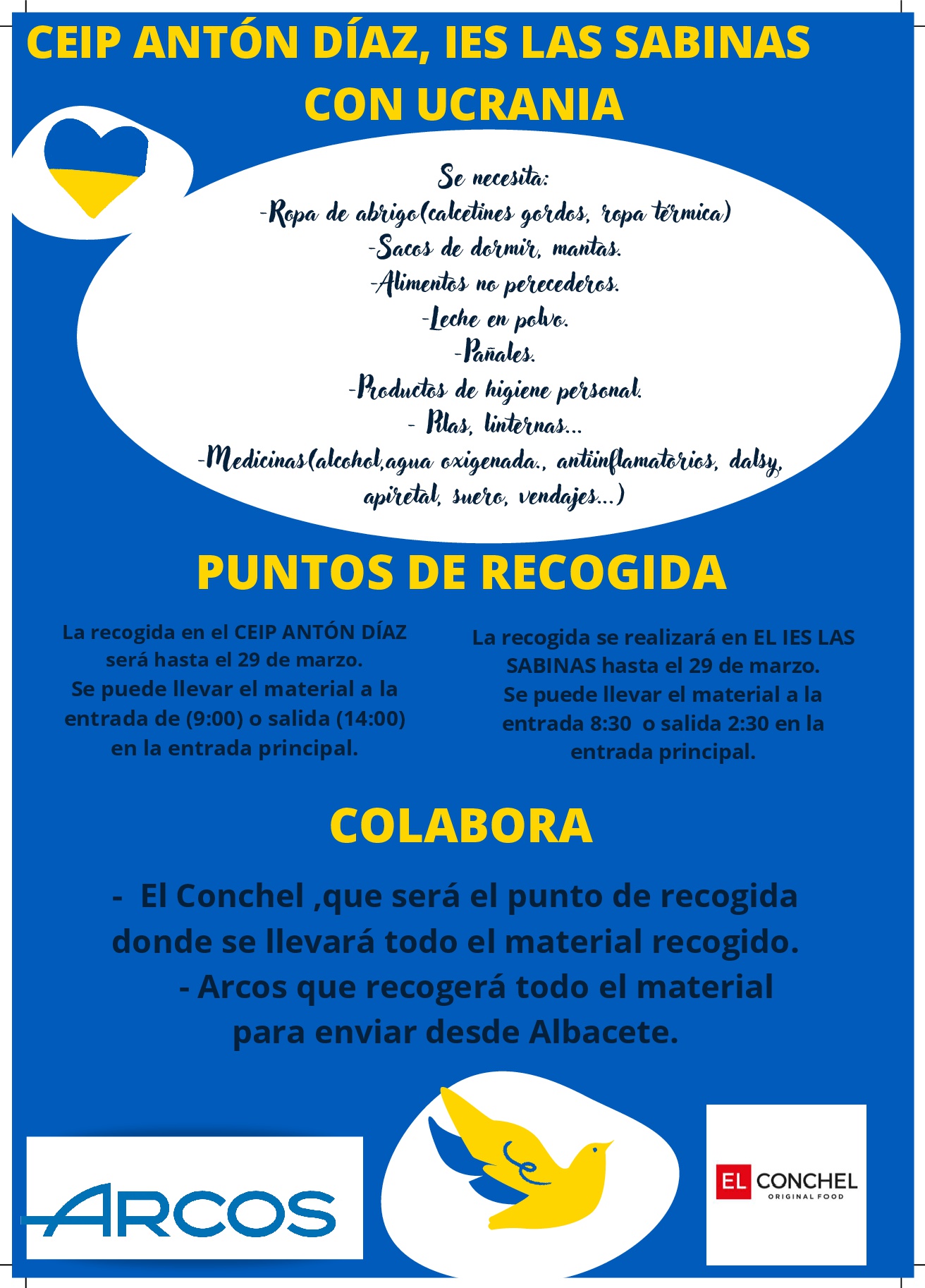 CARTEL CEIP ANTÓN DÍAZ E IES LAS SABINAS
