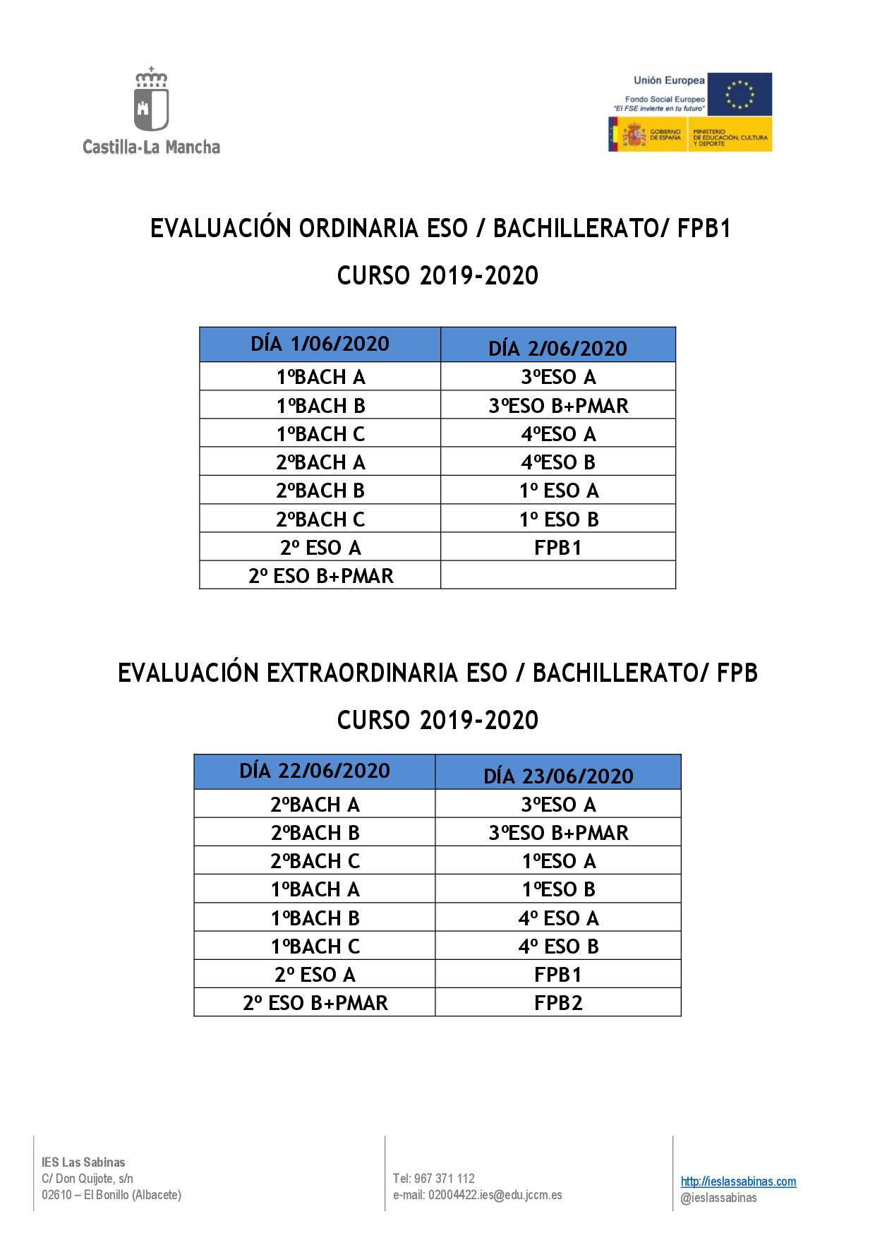 EVALUACIONES FINALES PUBLIC 19 20